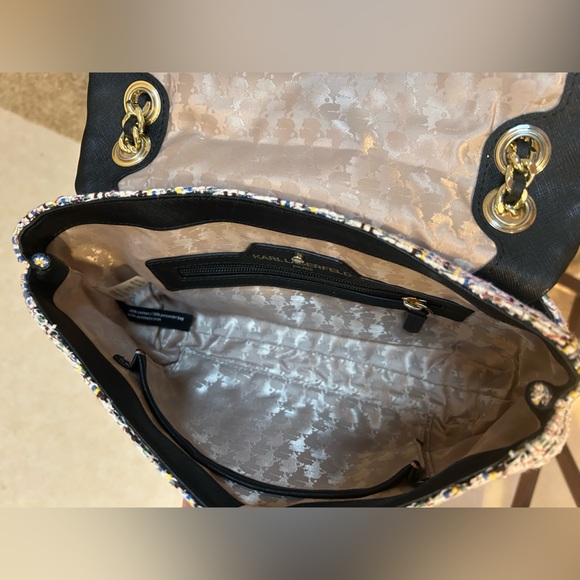 Karl Lagerfeld Rainbow Tweed Twisted Chain Bag - Picture 6 of 9